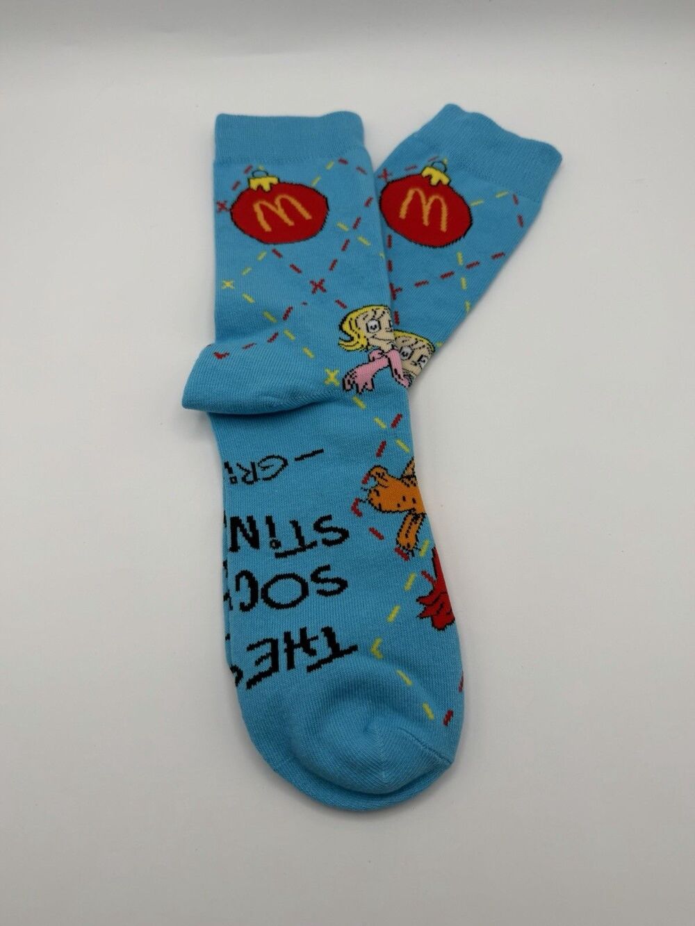 McDonald's The Grinch Dr. Seuss Blue Graphic Print Crew Socks 1 Pair